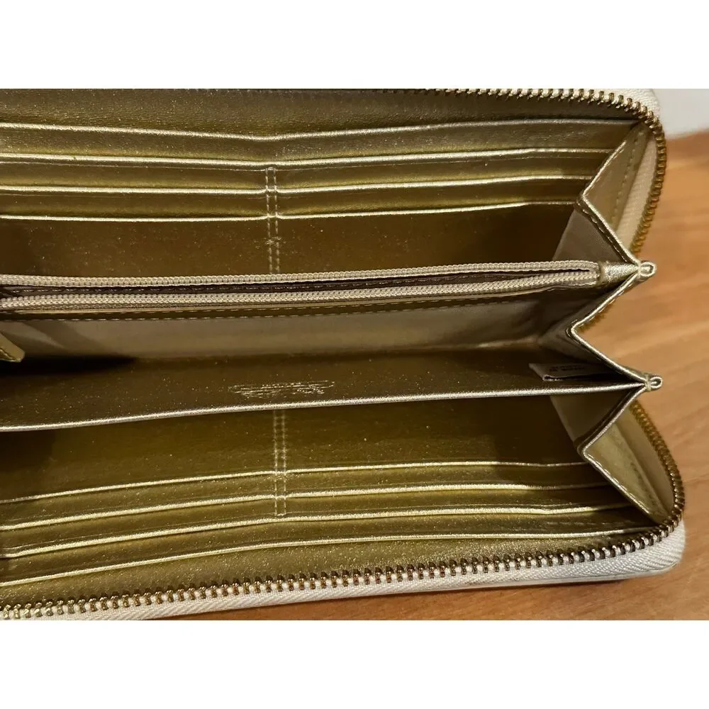 Coach Floral Print Accordion Zip Wallet EUC - Picture 6 of 7